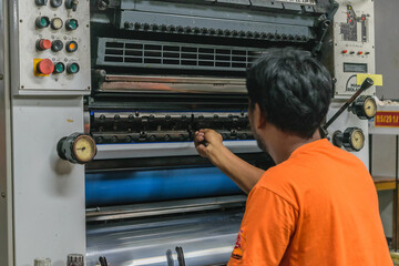 Man work in printery