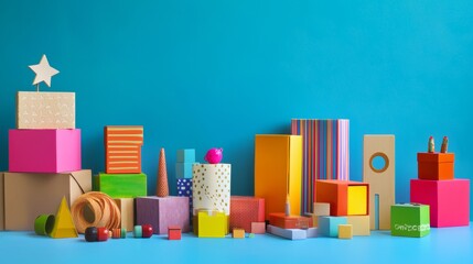 Playful children's toy set with vibrant colors