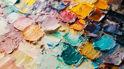 Fototapeta premium Palette of vibrant acrylic paints