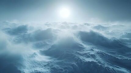 Fototapeta premium Stunning mountain range under bright sunlight with clear blue sky and visible permafrost thawing in background