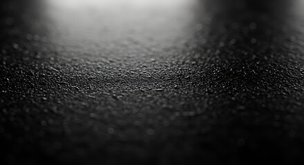 Abstract Black Texture Macro Photography of a Dark, Textured Surface with Subtle Light Reflections
