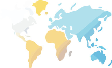 Fototapeta premium Abstract Pastel World Map Illustration