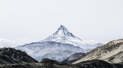 Majestic Mountain Peak  Panorama  Snow  Landscape  Nature