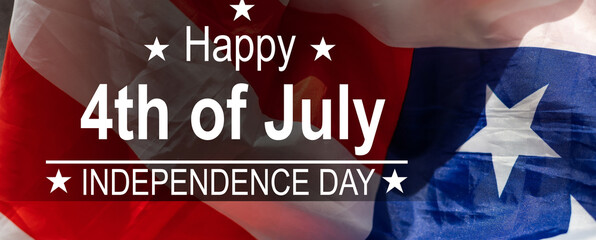 Happy Independence Day. American flags against background. July 4.
