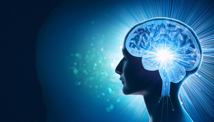 Obraz premium 3-4-140-Mindfulness and computational neuroscience. Emphasize the negative space on the Left for pot (3)