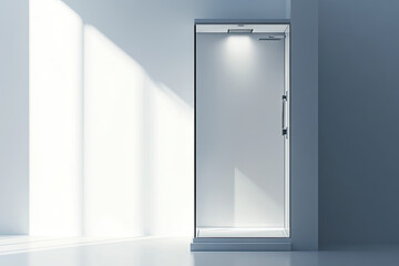 The Shower Cabin is Isolated on a White Background 3D Illustration and a Cg Render