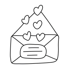 Doodle card with a heart. Isolated on white background