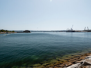 Obraz premium Castelo de San Anton guarding the harbour entrance of La Coruna in Galicia in Spain.