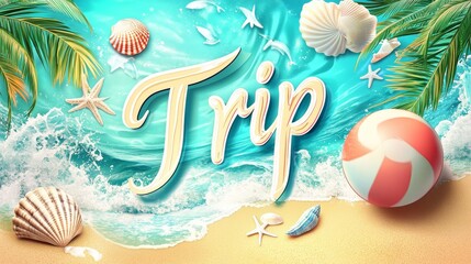 text "Trip" on colors pastel like turquoise, coral, and soft yellow