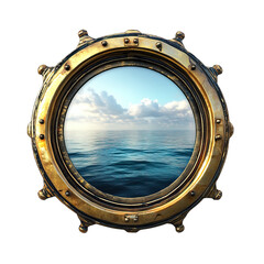 Obraz premium Boat ship Maritime Porthole with Ocean View