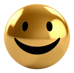 Fototapeta premium PNG Simple smile icon gold white background anthropomorphic.