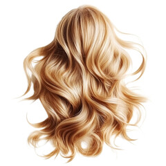 Fototapeta premium Wavy blonde hair, white isolated background