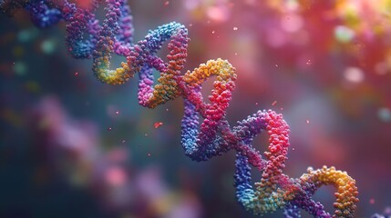 Fototapeta premium A colorful, twisted, chain like structure. DNA helix