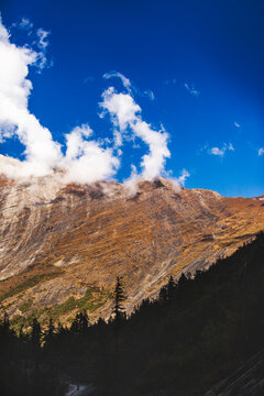 Mount Paungda Danda or Pisang Wall (4755 m), Swargadwari, in the Himalayas, in the Manang region, Nepal