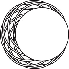 Overlapping round line icon. Geometric element