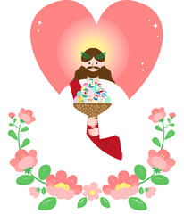 Illustrated design showing Jesus and Easter