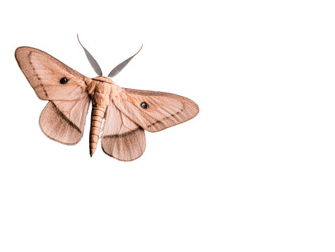 Moth, white isolated background