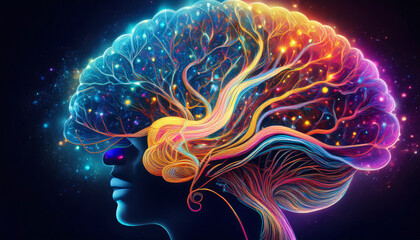 Fototapeta premium 3-4-271-Mindfulness and neurogenesis. Hyper realistic 76250