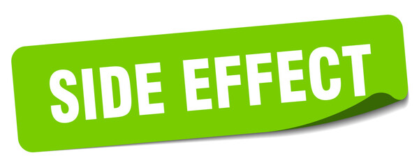 side effect sticker. side effect label