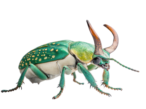 Colorful beetle, white isolate background