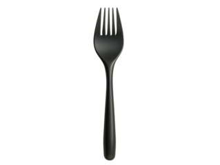 Black fork, white isolated background