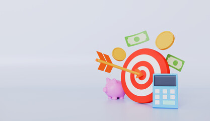 Business achievement and success, target aiming darts, economy investment stock market, marketing business finance profit concept