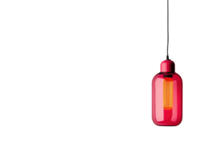 Red pendant light, white isolate background