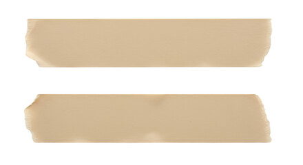 A matte, slightly rough masking tape strip in beige, with a hand-torn effect at both ends.