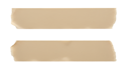 A matte, slightly rough masking tape strip in beige, with a hand-torn effect at both ends.