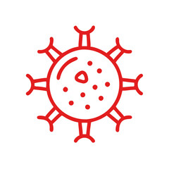 Obraz premium Virus illustration in red color style 