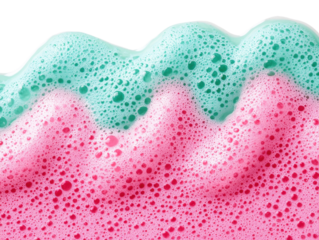 Colorful foam texture, white isolated background