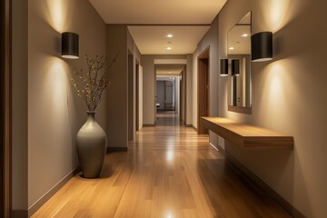 Sleek Modern Apartment Hallway