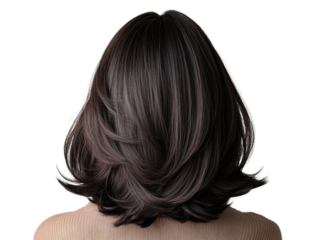 Stylish women's hair, white isolate background