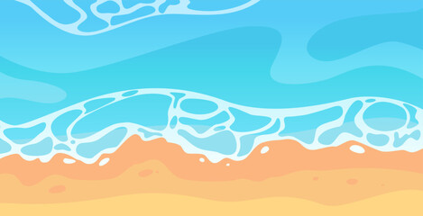 Top view beach sea background. Summer concept. Vector illustration.