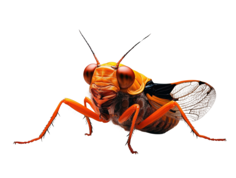 Colorful insect, white isolated background
