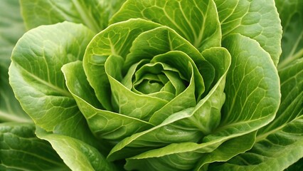 Fototapeta premium A close-up of a vibrant green lettuce head, showcasing fresh produce. 