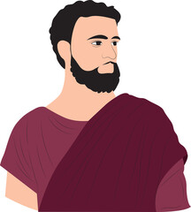 Zeno of Elea hand drawn portrait