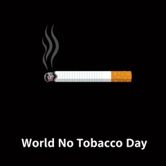 Burning cigarette emitting smoke on world no tobacco day