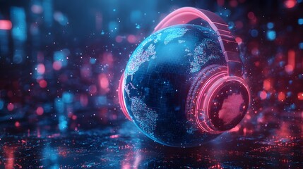 Dynamic Digital Artwork Showcasing Global Connectivity and Communication on World Amateur Radio Day with AI Integration