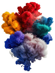 Fototapeta premium PNG Multicolored plumes of smoke merging together