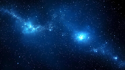 Naklejka premium Deep Blue Nebula with Stars and Glow