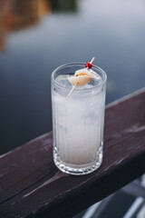 Summer Cocktails with River Background