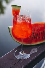 Summer Cocktails with River Background