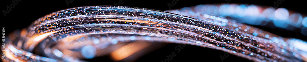 Poster abstract light trails with embedded sparkles