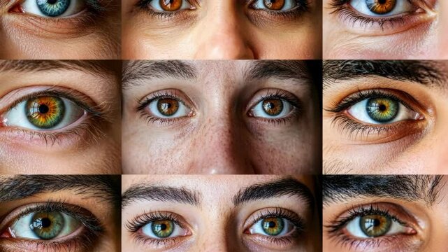 Diversity in eye colors and textures among various individuals. Global Family Day
