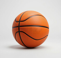 Fototapeta premium Studio Shot of Orange Basketball on White Background for Sports Equipment