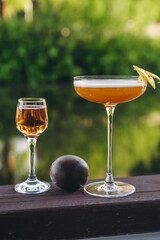 Summer Cocktails with River Background