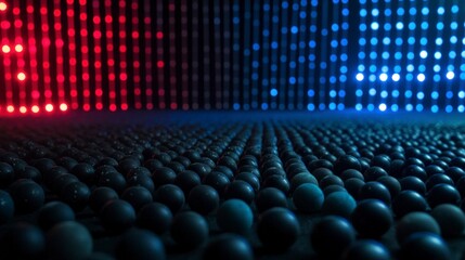 Obraz premium Abstract Sphere Field Neon Lights 8K Depth of Field Texture