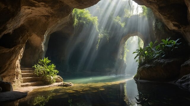 Lush cave
