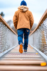 Person Walking Canopy Walkway